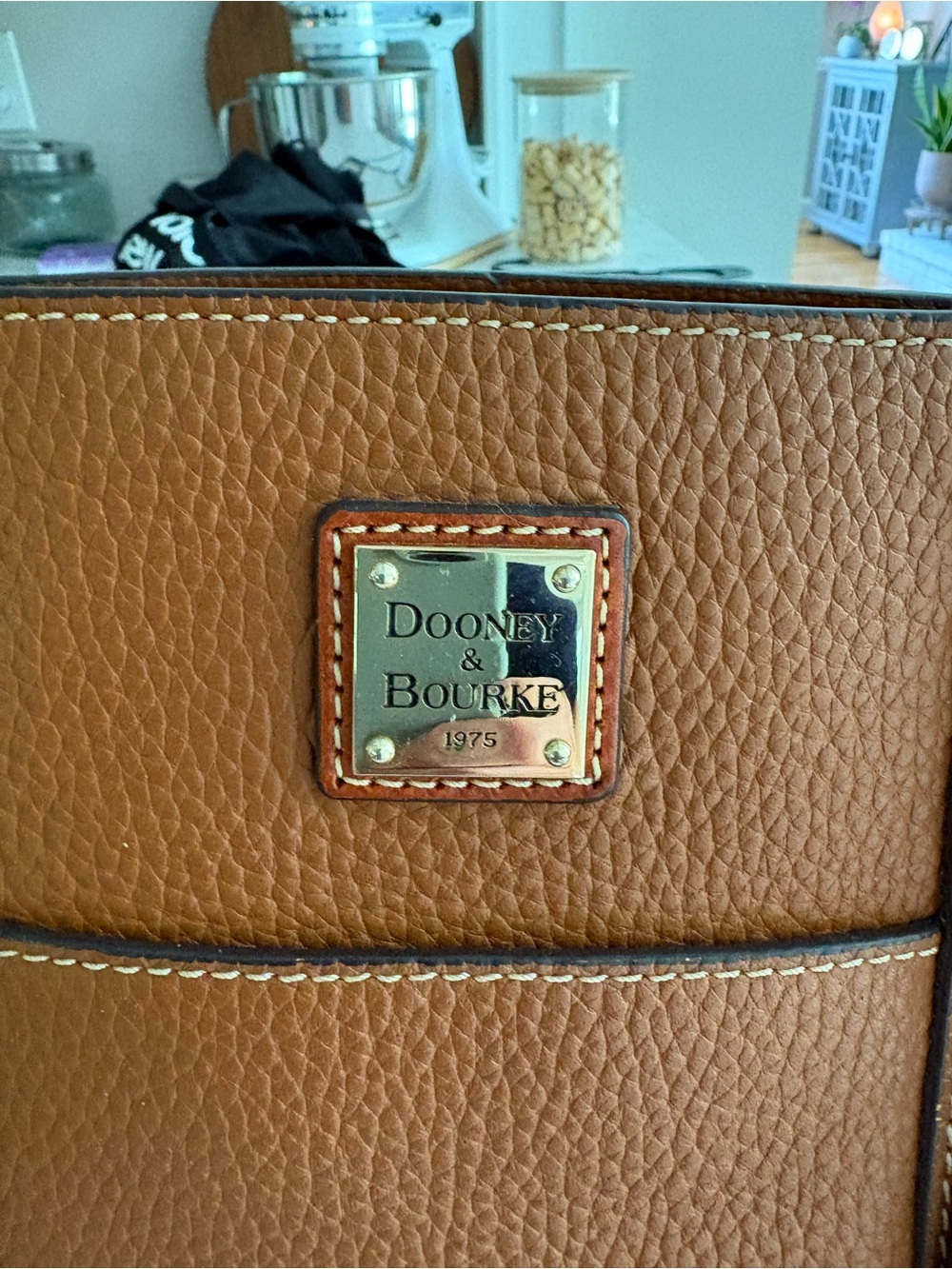 Dooney & Bourke Pebbled Leather Tote in Saddle - Picture 2 of 4
